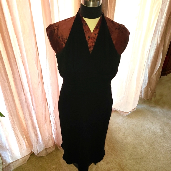 Jones New York, black halter dress, size 10. - Picture 2 of 7